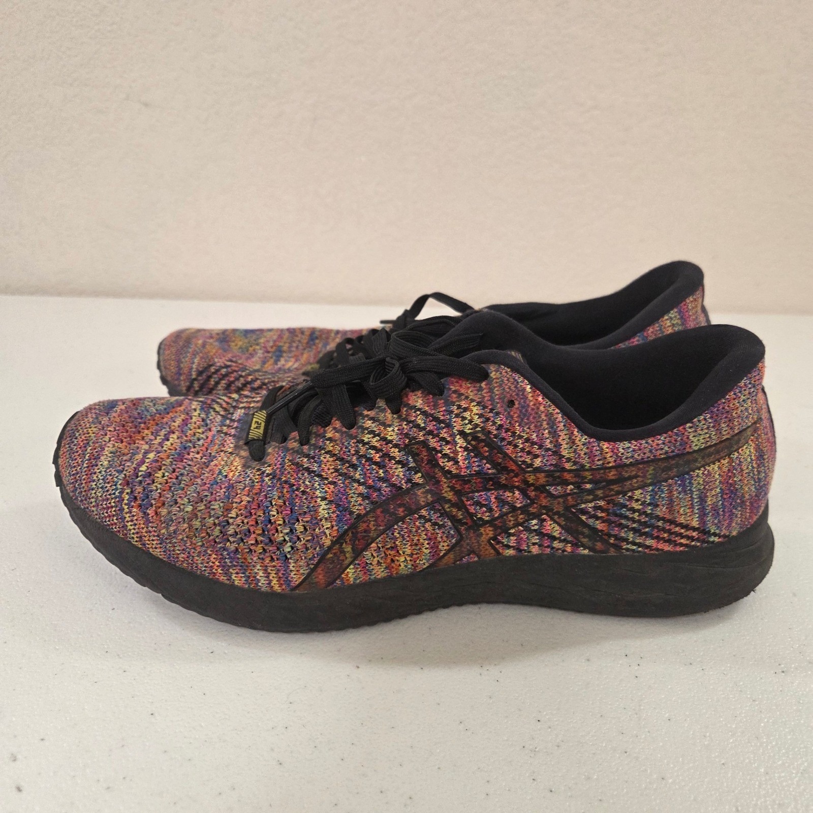 Asics Roadhawk Ff 2 Mens Running Shoes Multi-Color Black Knit 1011a176 Size 9